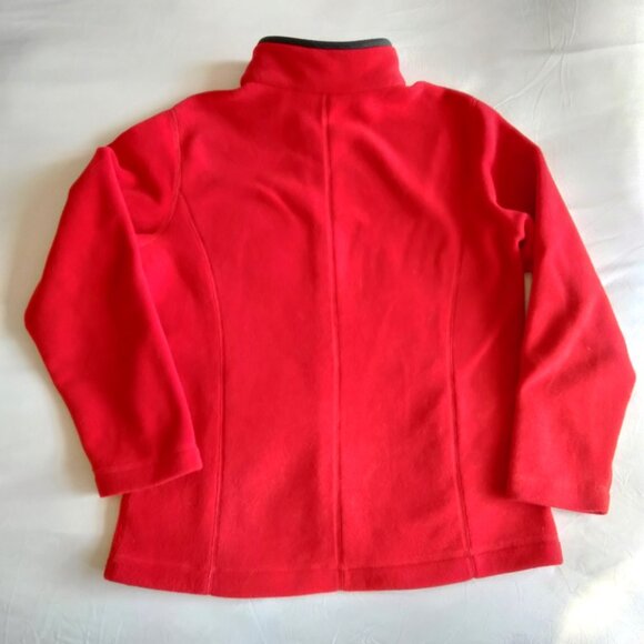 Eddie Bauer Red Fleece Zippered Jacket Unisex MEDIUM - Picture 3 of 10